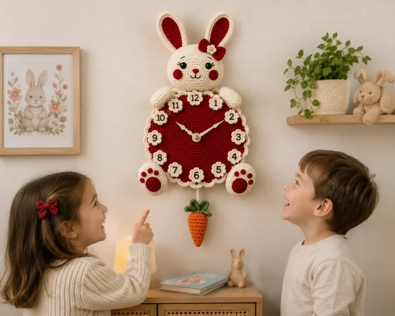 How to Make a Crochet Bunny Wall Clock Step by Step