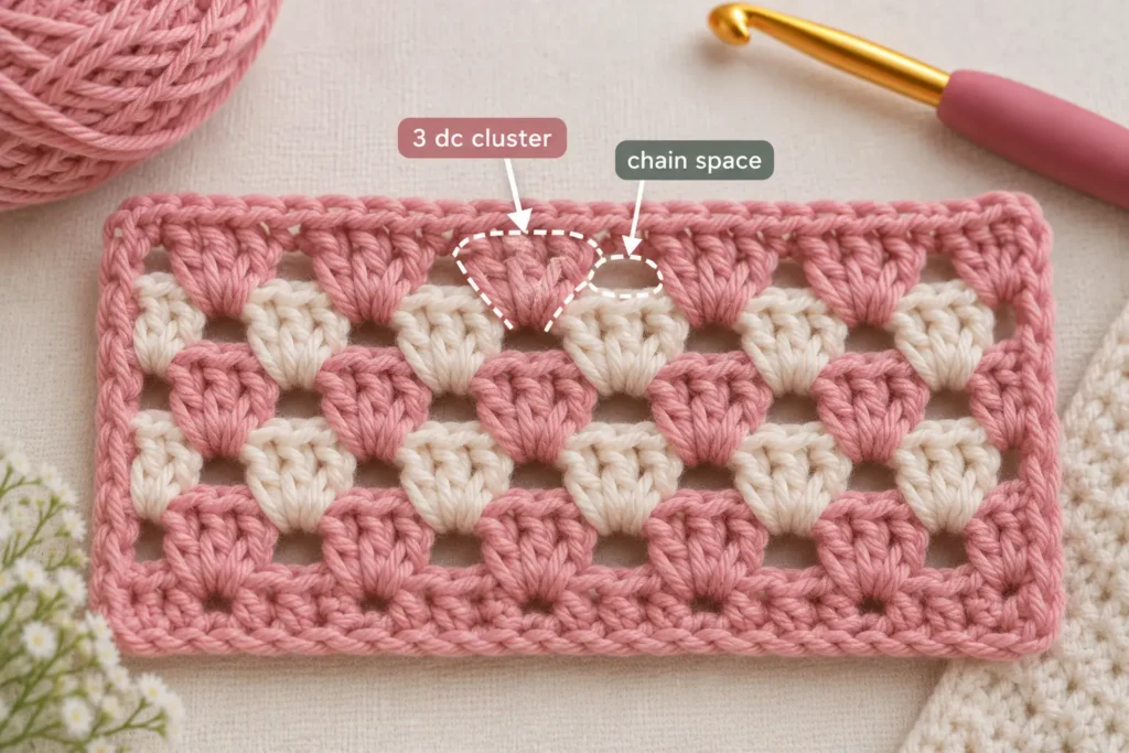 12 Basic Crochet Stitches for Beginners (With Easy Instructions) 12. Granny Stitch