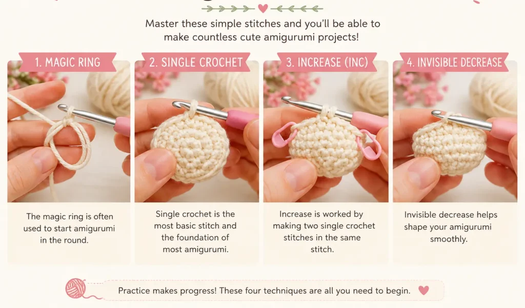 Amigurumi for Beginners How to Crochet Your First Cute Mini Bunny Basic Amigurumi Skills to Know