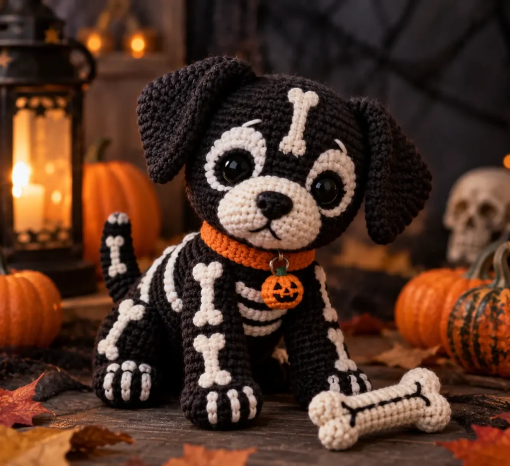 skeleton puppy Halloween Amigurumi Animals crochet