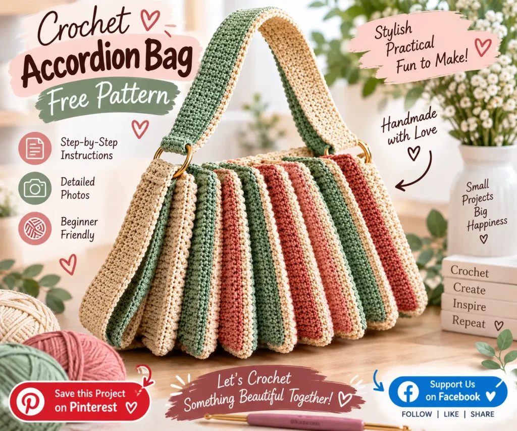 Crochet Accordion Bag Pattern 7 Easy Steps to a Stunning Striped Bag