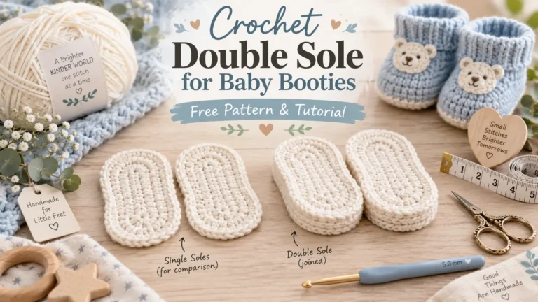 Crochet Double Sole for Baby Booties Free Pattern & Tutorial – 5 Sizes4