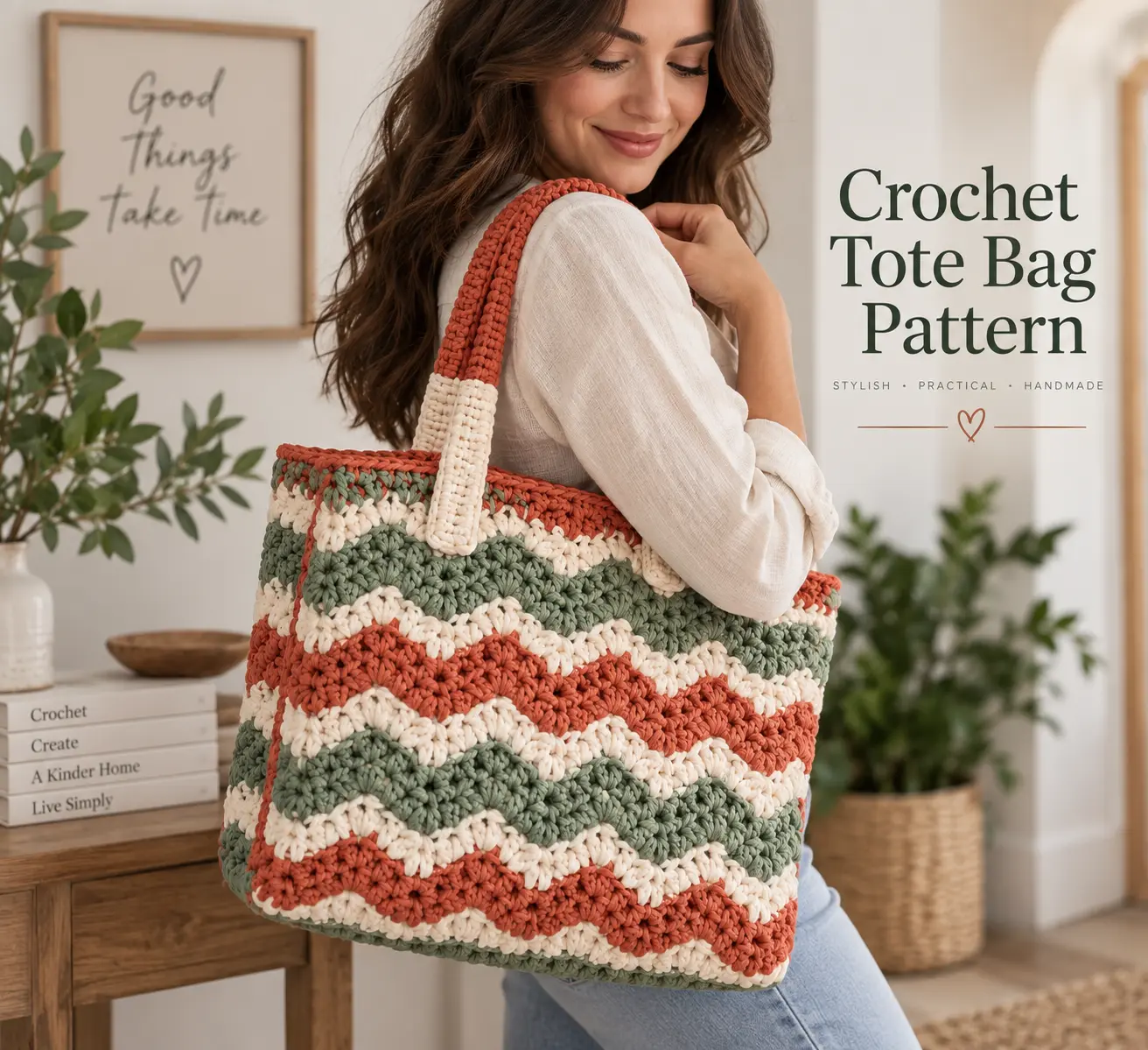 Crochet Tote Bag Pattern 6 Steps for a Stylish Striped Bag