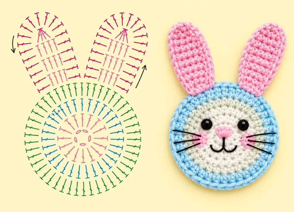 Easy Crochet Bunny Face Pattern for Beginners