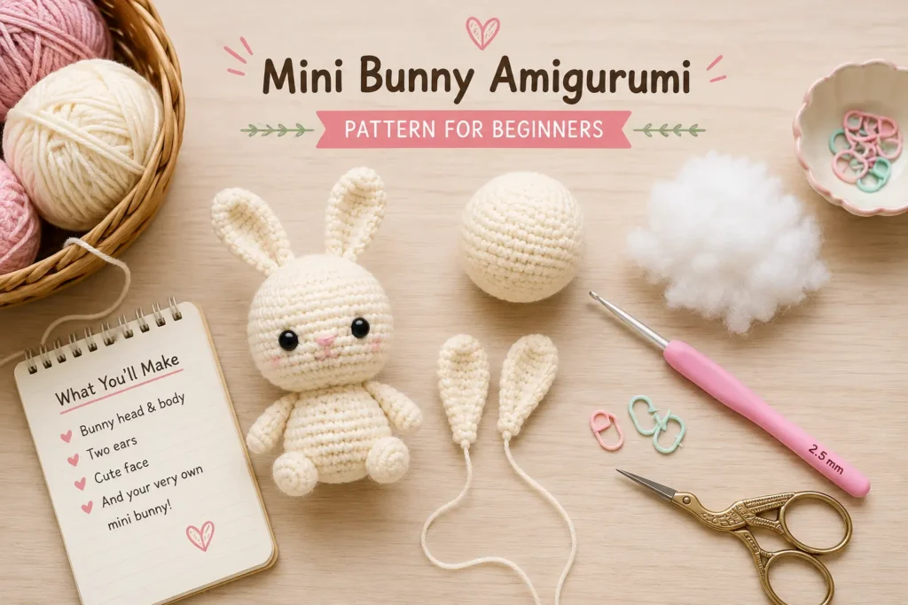 Amigurumi for Beginners How to Crochet Your First Cute Mini Bunny Basic Amigurumi Skills to Know Mini Bunny Amigurumi Pattern for Beginners