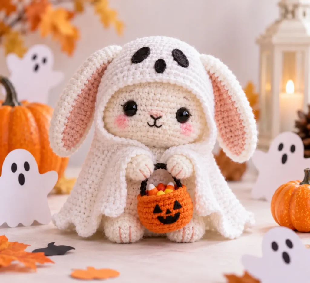 Top 9 Adorable Halloween Amigurumi Animals to Crochet _ghost bunny Halloween Amigurumi Animals crochet