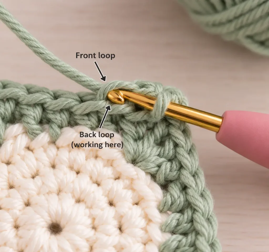 Crochet Bunny Granny Square Step by Step Round 5 – Add the Outer Border