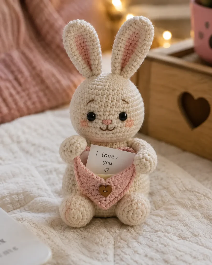 Heartwarming Crochet Gifts for Kids4. The Secret-Message Bunny 🐰💌