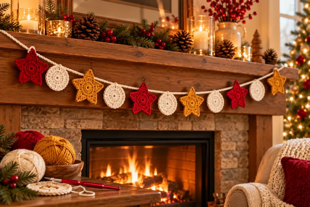 Crochet Christmas decorations and gifts 1. Crochet Christmas Garland
