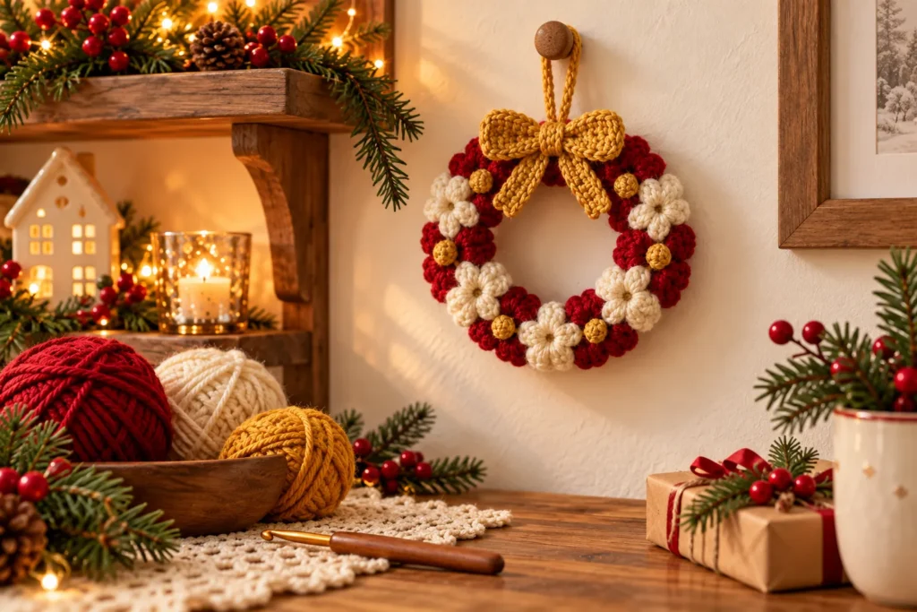 Crochet Christmas decorations and gifts 5. Mini Crochet Wreath