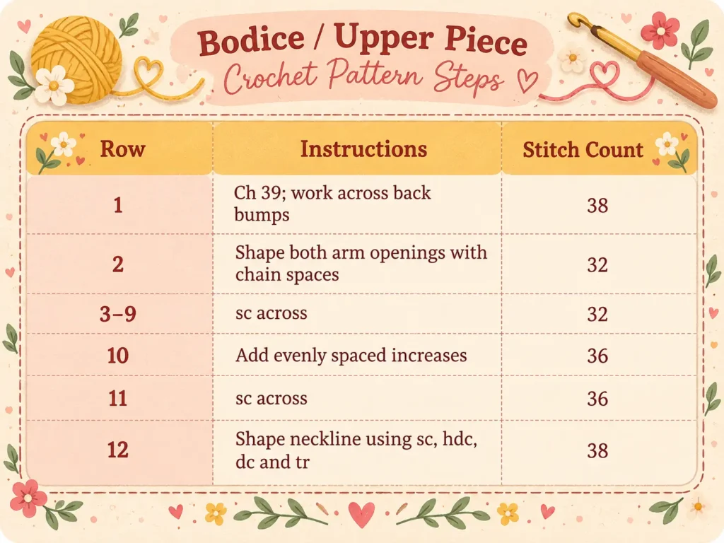 Free Crochet Princess Doll Pattern Bodice Pattern