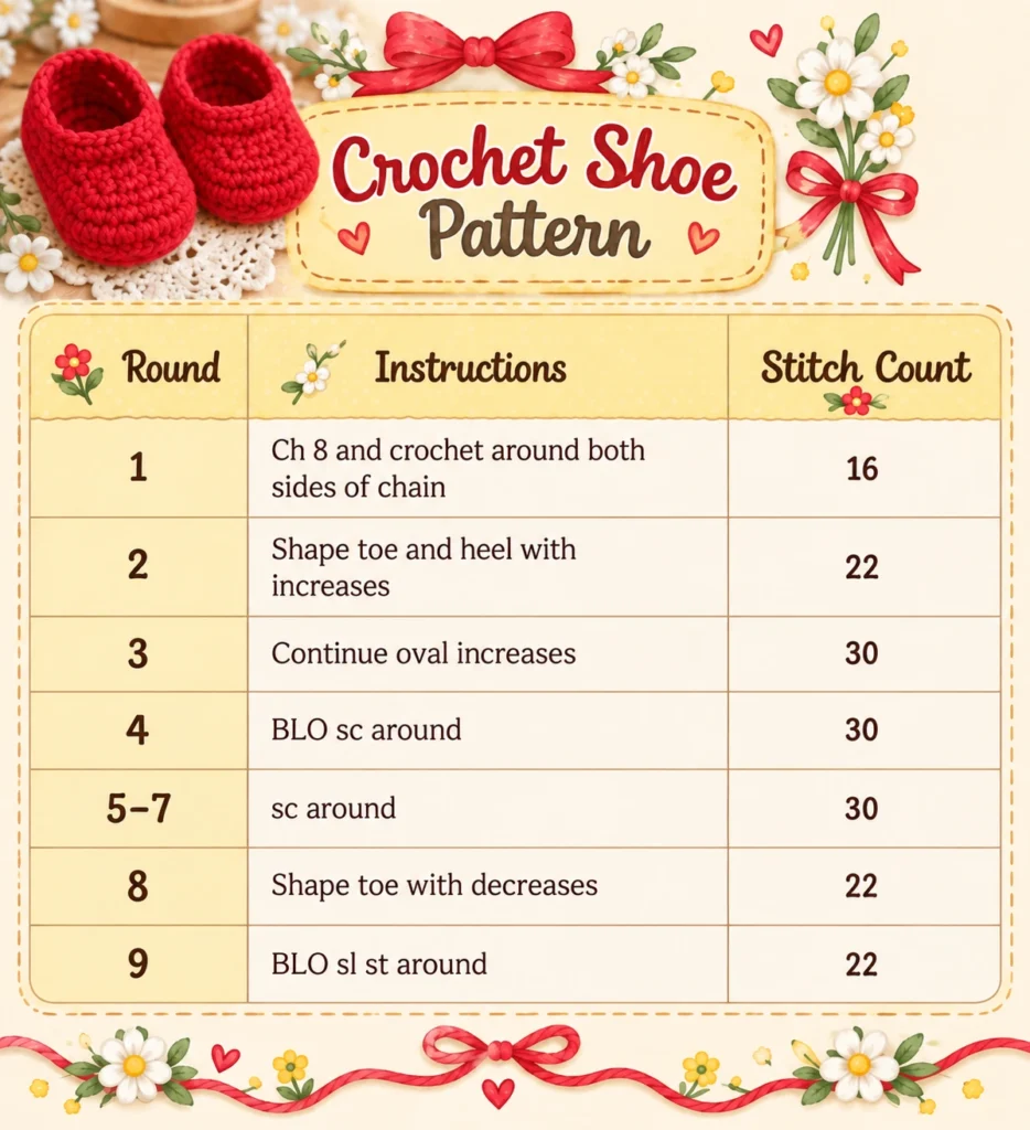 Free-Crochet-Princess-Doll-Pattern Shoe Beginning