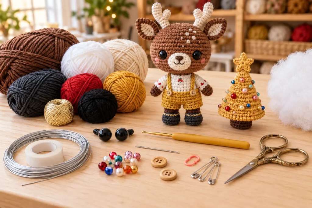 Crochet Deer Pattern Materials