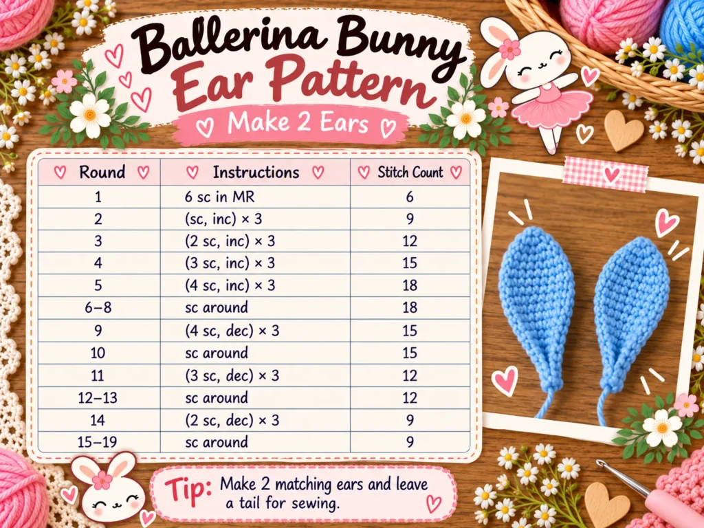 ears _ crochet ballerina bunny